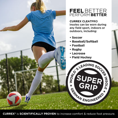 CURREX® CLEATPRO™ Insoles | Dynamic Sports Insoles for Soccer Cleats, Football Cleats, Spikes, & Field Sport Shoes